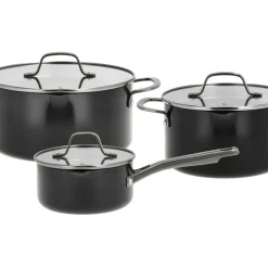 Blavet Grydesæt m/låg 6 dele