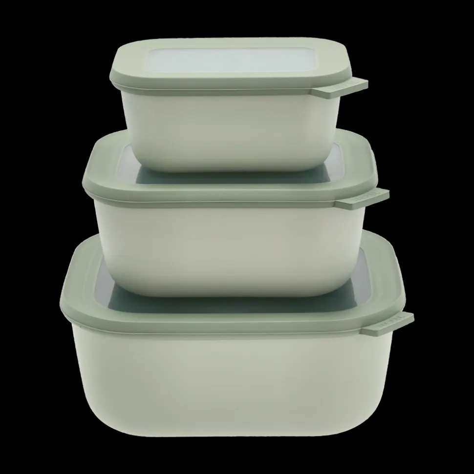 Cirqula høj Rekt. skålesæt m.låg 3 stk.