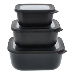 Cirqula høj Rekt. skålesæt m.låg 3 stk.