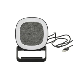 Højtaler med oplader og lampe