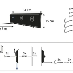 Rollfix Triple 150 Longline Vægmonteret tørrestativ