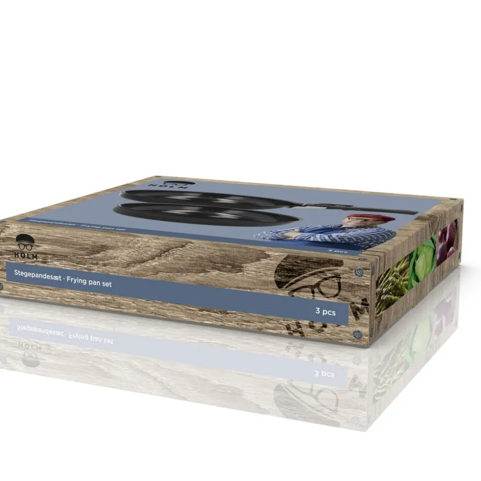 Stegepandesæt aftagel. håndtag