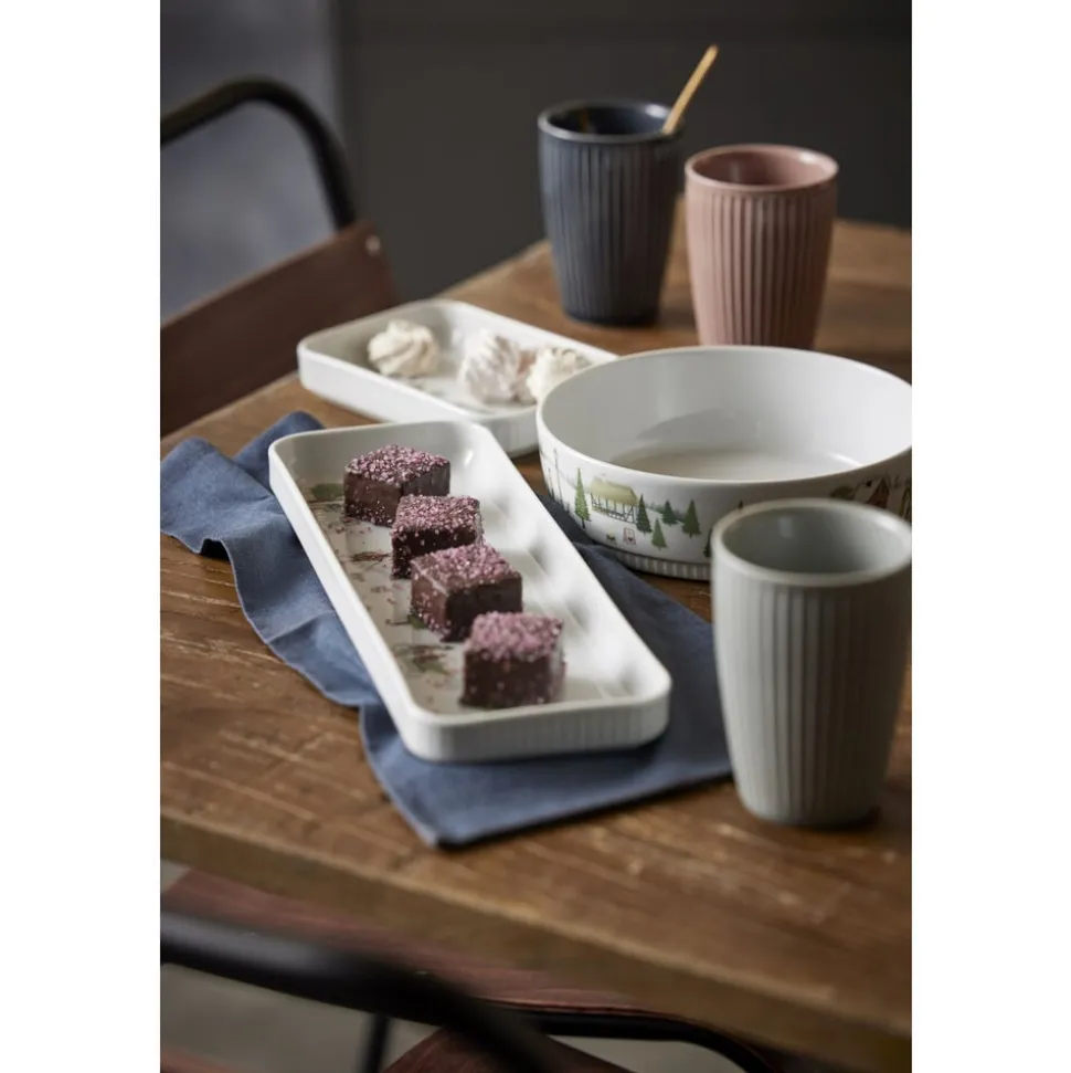 Vinter Plissé Fad rektangulært